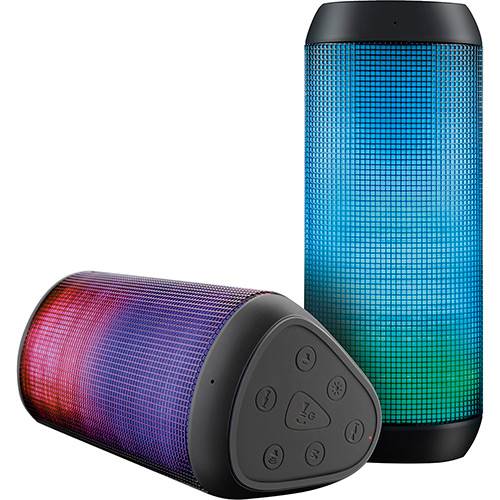 Caixa de Som Bluetooth Multilaser SP192 Sound Colors Preto 15W USB LED Light