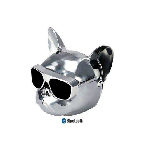 Caixa de Som Bluetooth Portátil 10w Rms 2 Alto-falantes e 1 Bass Bateria Recarregável Bulldog Prata