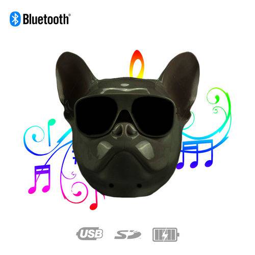 Caixa de Som Bluetooth X15 Bulldog Francês Cachorro Portátil 8w Preta