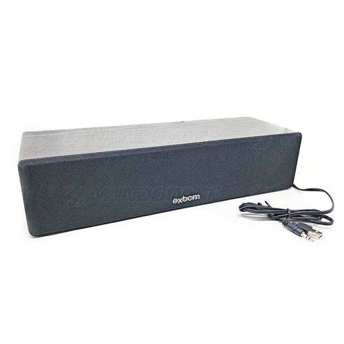 Caixa de Som com Bass em Madeira Escura 8w Sound Bar para Tv e Computador Exbom Cs-200