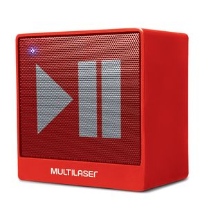 Caixa de Som Mini Aux. 8W Bluetooth Vermelha Multilaser - SP279 SP279
