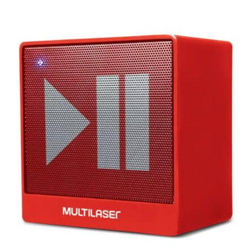 Caixa de Som Mini Aux 8w Bluetooth Vermelha Multilaser