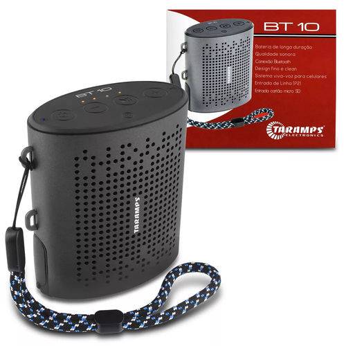 Caixa de Som Portátil Taramps Bt 10 Bluetooth Micro Sd Auxiliar