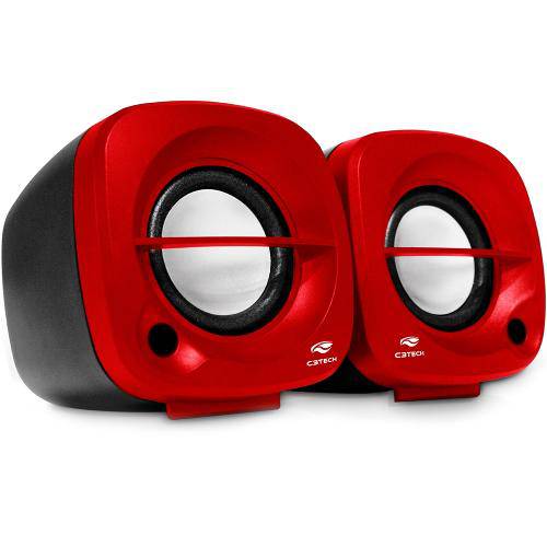 Caixa de Som Speaker 2.0 3w Preta/Vermelha Sp-303rd - C3 Tech