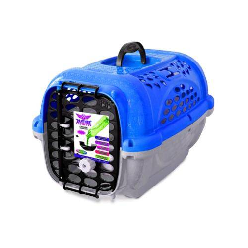 Caixa de Transporte Cães e Gatos Panther 4 Azul com Pote