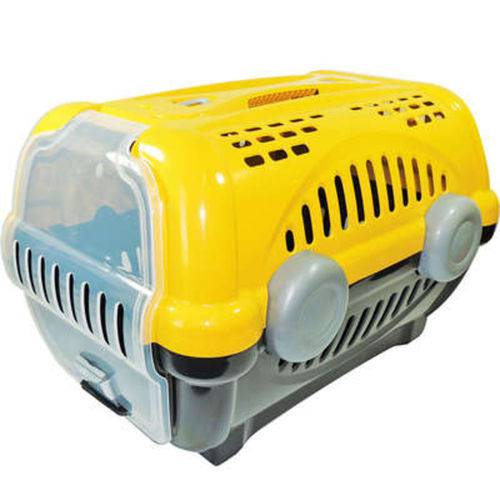 Caixa de Transporte Furacão Pet Luxo Amarelo - Tam. 1