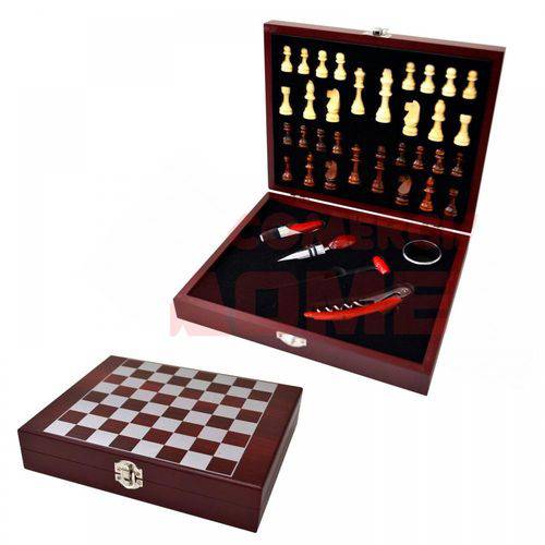 Caixa de Xadrez com 4 Acessórios Full Fit