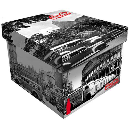 Caixa Desmontável de Plástico Coca-Cola Landscape World 38x29cm - Urban
