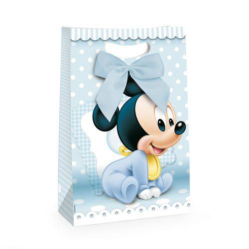 Caixa Flex C/fita Presente Mickey Disney Azul 26x11cm C/10
