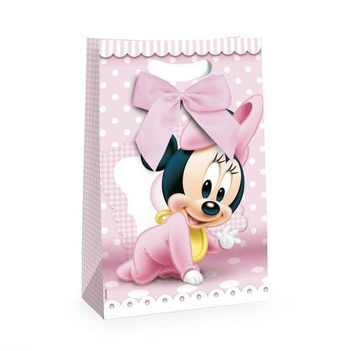 Caixa Flex C/fita Presente Minnie Disney Rosa 18x7,5cm C/10