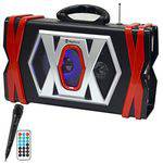 Caixa Karaokê Megasound Cx-056 5" 2500w Pmpo com Bluetooth/usb + 1 Microfone - Preto/vermelho