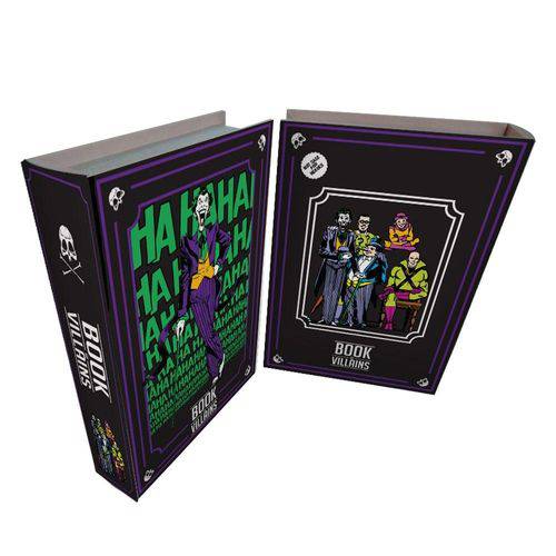 Caixa Livro Decorativa de Madeira DC Comics Vilões - 25 X 17 Cm