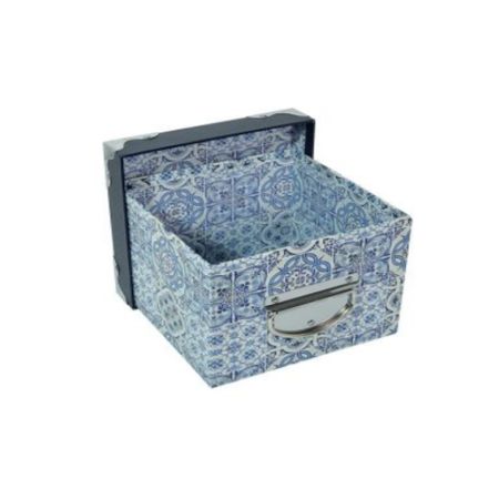 Caixa Organizadora 24,5x24,5x16cm Box House - Azulejo Português