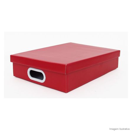 Caixa Organizadora A4 34x25x7cm Vermelha Boxgraphia