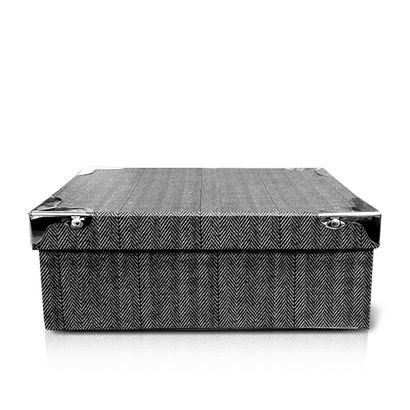 Caixa Organizadora Cinza 22x30cm com Cantoneira e Alça Metal Box House