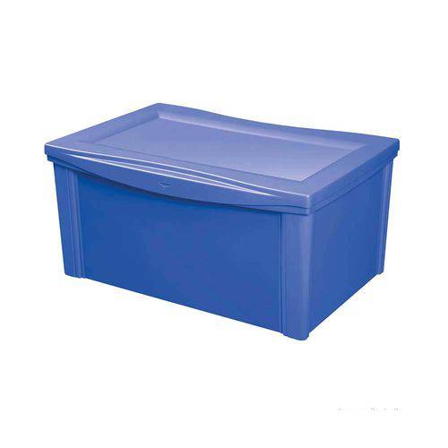 Caixa Organizadora com Tampa 65l Plástico Azul Color Ordene