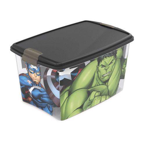 Caixa Organizadora com Trava Vingadores Avengers 46 Litros Plasutil