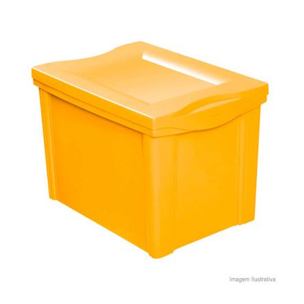 Caixa Organizadora de Plástico Color 30 Litros Amarelo Ordene