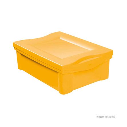 Caixa Organizadora de Plástico Color 13,5 Litros Amarelo Ordene