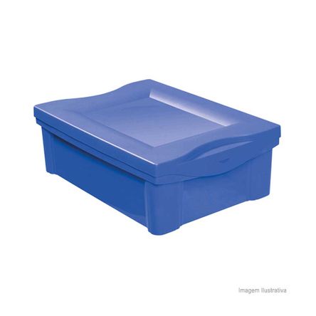 Caixa Organizadora de Plástico Color 13,5 Litros Azul Ordene