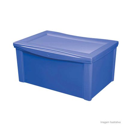 Caixa Organizadora de Plástico Color 65 Litros Azul Ordene