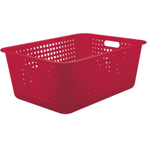 Caixa Organizadora Maxi Grande Organize Cesto Plástico 40L Vermelha