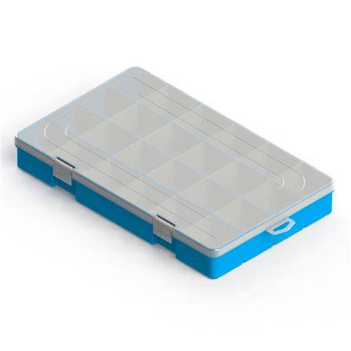Caixa Organizadora Multiuso Valeplast com Divisória Cristal e Azul