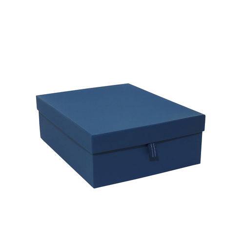 Caixa Organizadora Pequena com Puxador Clean Luxo-Azul Marinho
