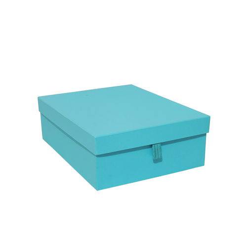 Caixa Organizadora Pequena com Puxador Clean Luxo-Azul Tifan