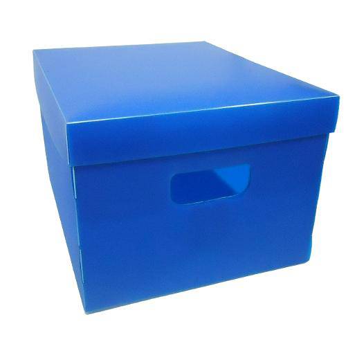 Caixa Organizadora Plástica Grande Azul - Plascony