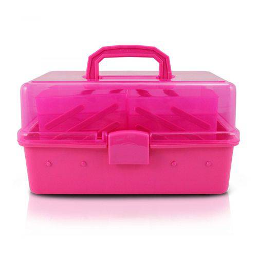 Caixa Organizadora Transparente Pink Plástico Jacki Design