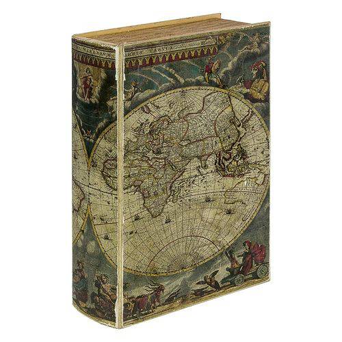 Caixa para Vinho - 2 Garrafas - Mapa Mundi Oldway em Madeir