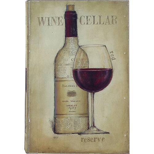 Caixa para Vinho MDF Book Wine 2 Garrafas Bege - Oldway