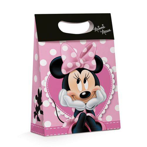 Caixa Plus P/presente Minnie Disney Rosa 18x7,5cm C/10