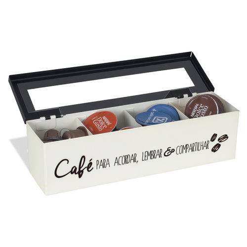 Caixa Porta Cápsulas de Café - Organizador de Aço Decorativo - Café para Acordar, Lembrar e Compartilhar da Marca Geguton