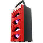 Caixa Som Bluetooth Amplificada Torre Vermelha Mp3 Fm Usb Sd Pc 500w Led Goldenultra