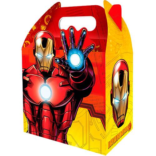 Caixa Surpresa Grande Iron Man Assemble com 8 Unidades Regina Festas