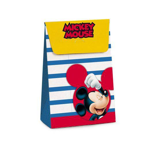 Caixa Trapezio P/presente Mickey Disney Branco 12x6cm C/10