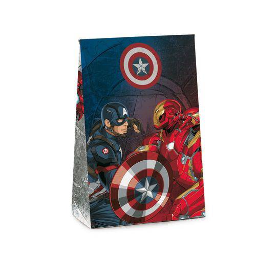 Caixa Trapezio Presente os Vingadores Marvel 19x9,5cm C/10