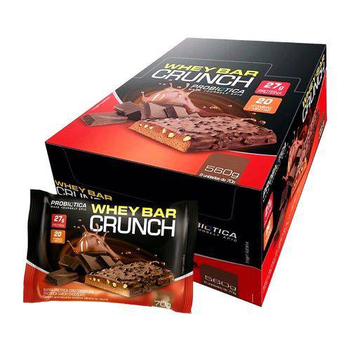 Caixa Whey Bar Crunch Monster 8 Unidades Probiotica