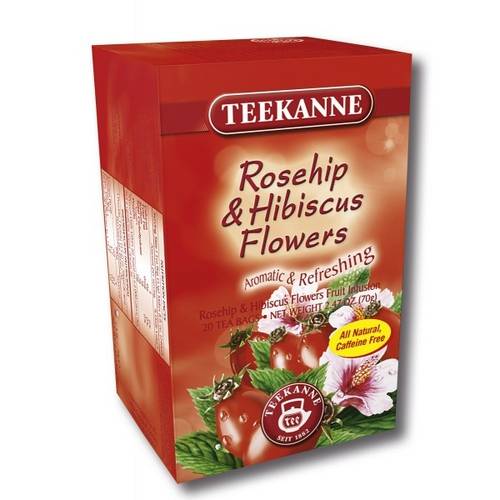2 Caixas de Chá de Rosehip e Hibisco Sem Cafeína (20 Saq.) 70g - Teekanne