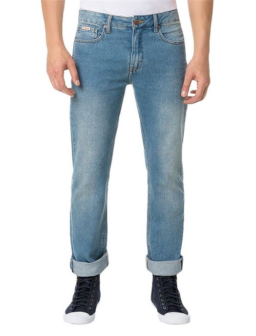 Calça Calvin Klein Jeans Five Pockets Straight Azul Claro - 44