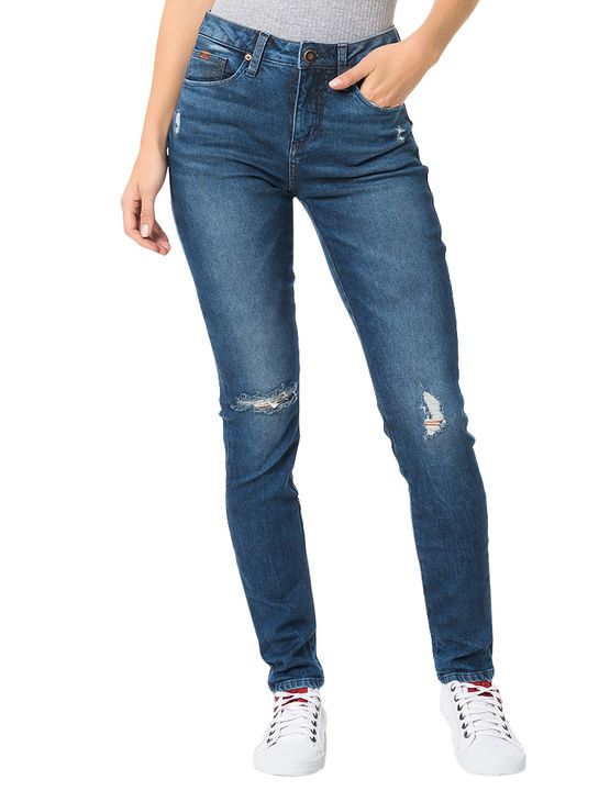 Calça Calvin Klein Jeans Super Skinny High Azul Médio - 38
