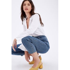 Calça Clochard Cinto e Fivela Jeans - 34