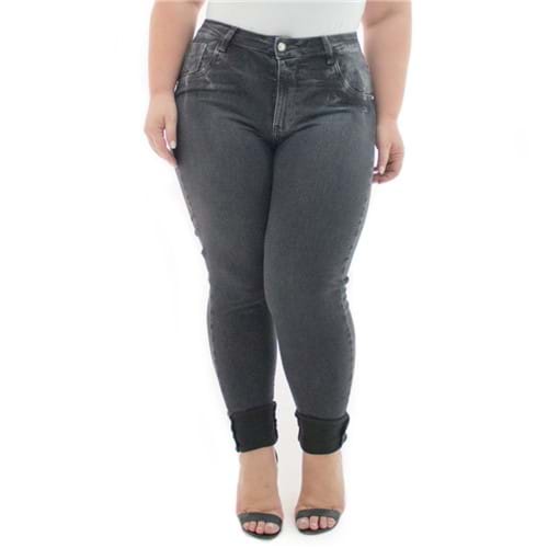 Calça Feminina Jeans Denim Legging Black Plus Size