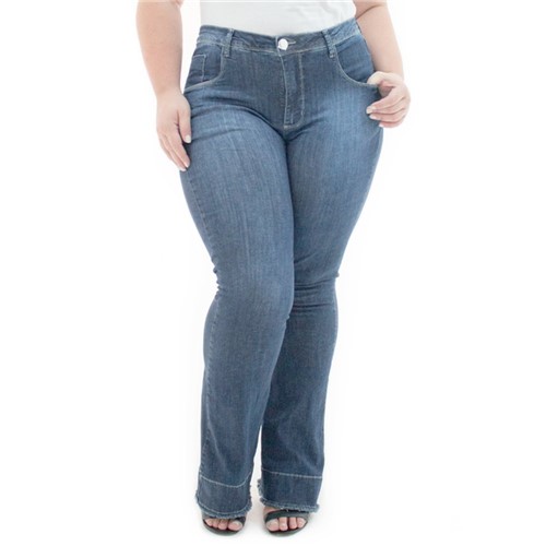 Calça Feminina Jeans Flare Winter com Elastano Plus Size
