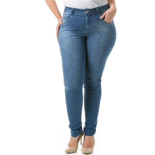 Calça Feminina Jeans Skinny Tradicional Duo Plus Size