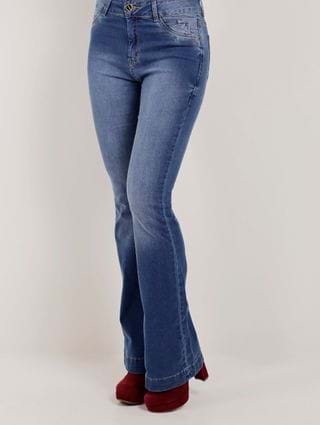 Calça Flare Jeans Feminina Azul