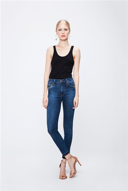 Calça Jeans com Cintura Alta Feminina