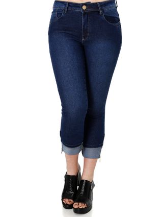 Calça Jeans Cropped Feminina Zune Azul